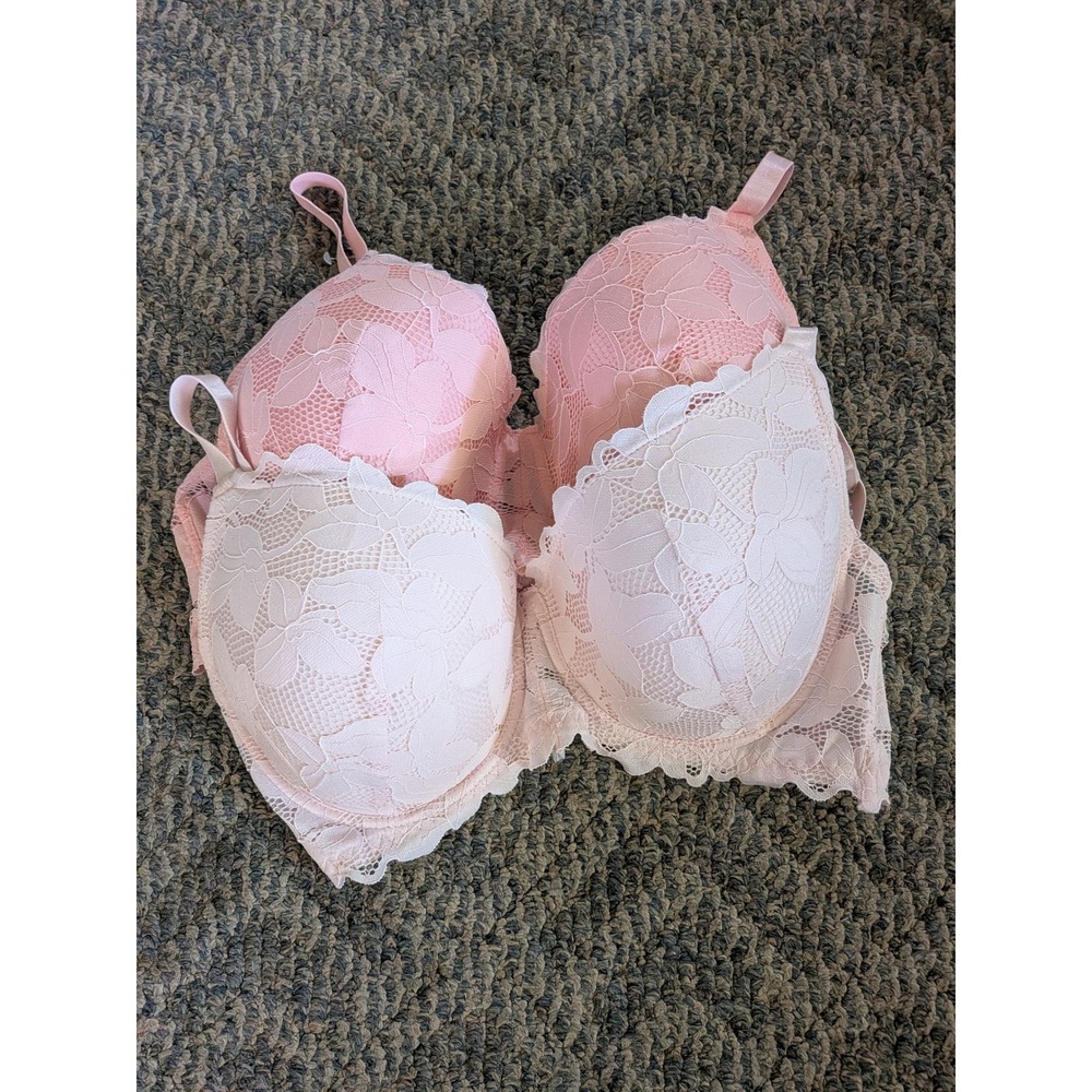 Adrienne Vittadini Studio 2 Pack Lace Underwire Bras Pink Blush 40D 5343-142